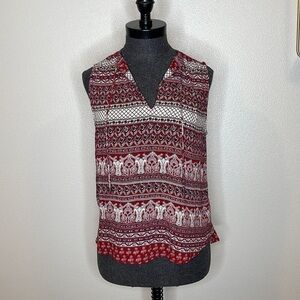 Love Sam Red Sleeveless Blouse Top Size Medium